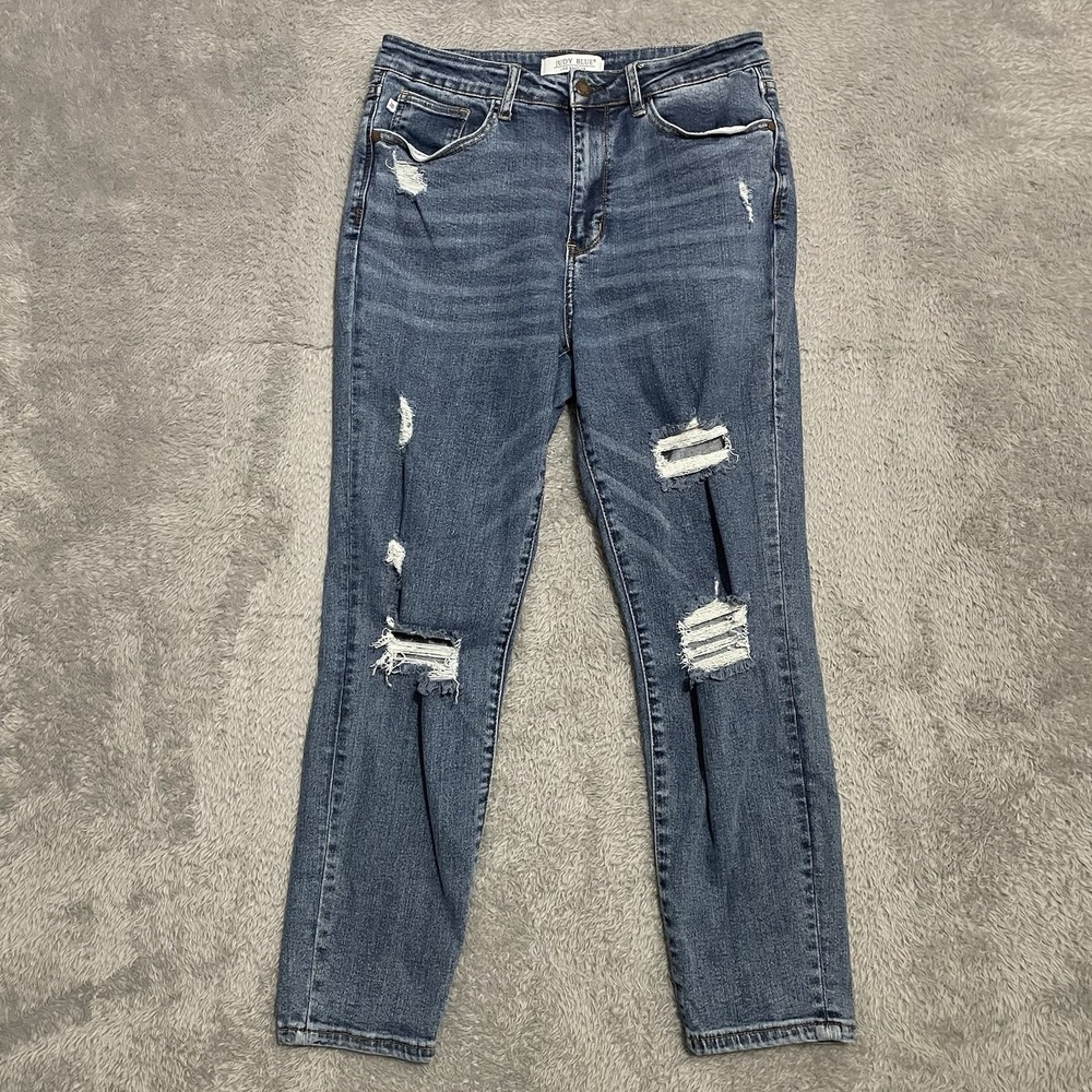 Judy Blue Jeans‎ Womens 11/30 Slim Fit Straight Blue Denim Medium Wash Stretch